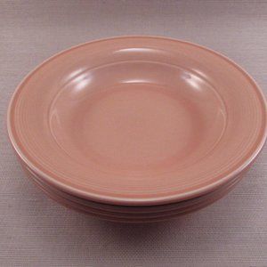 Nancy Calhoun peach pink soup salad bowl rimmed vintage Japan lot of 3